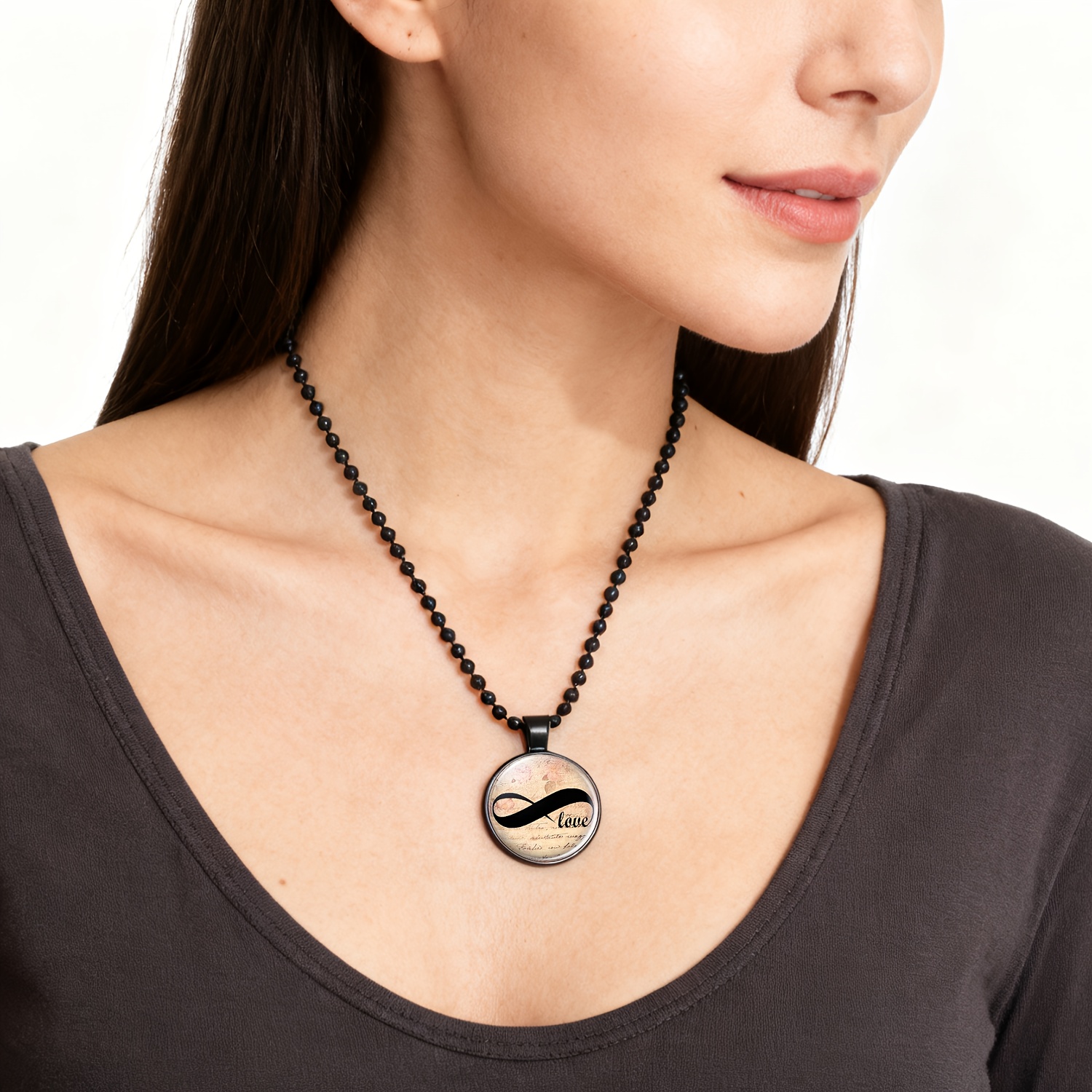 Avant-Garde Shape Beads Necklace Pendant, Retro Design