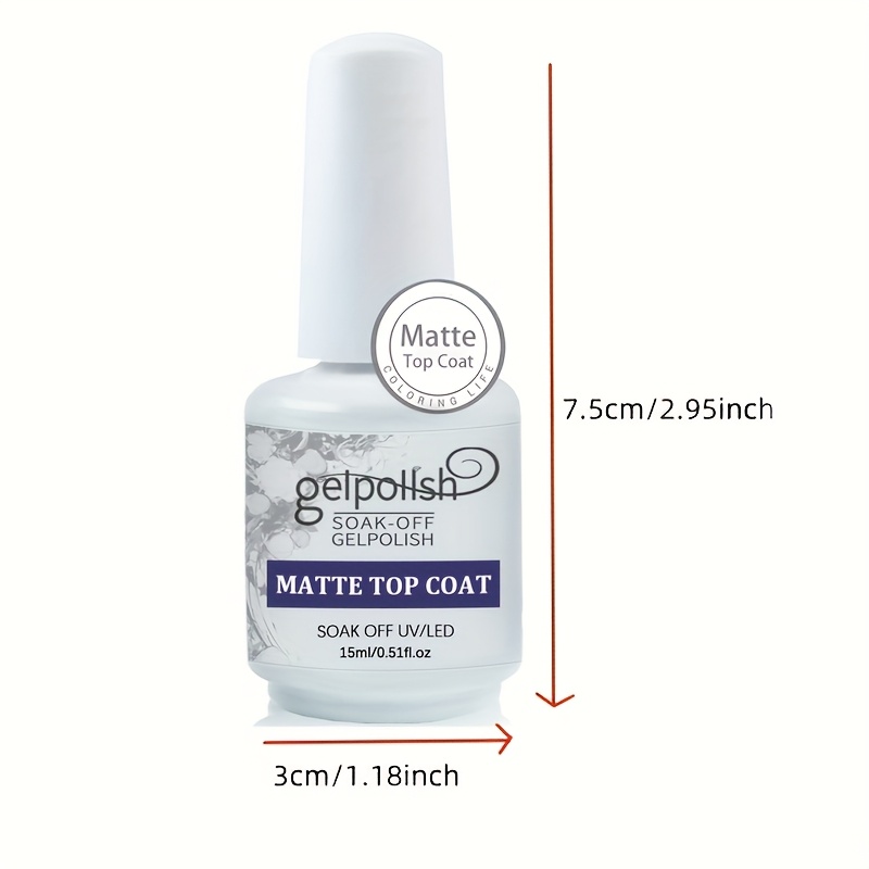 1pc 15ml No Wipe Matte , Matte Effects Nail Polish, For Nail Art