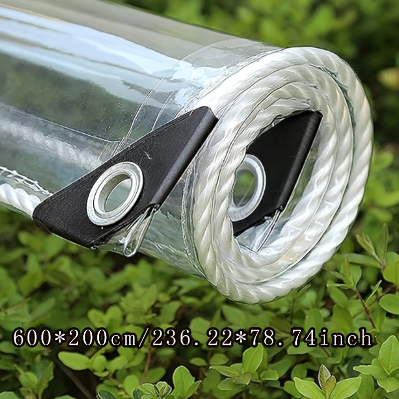 TEMU Extra Dikke PVC Transparante Plastic Zeil met Oogjes / Vinyl Zeil – Geschikt voor Veranda's, Terrassen, , Buitenmeubelen en Raamafdekkingen