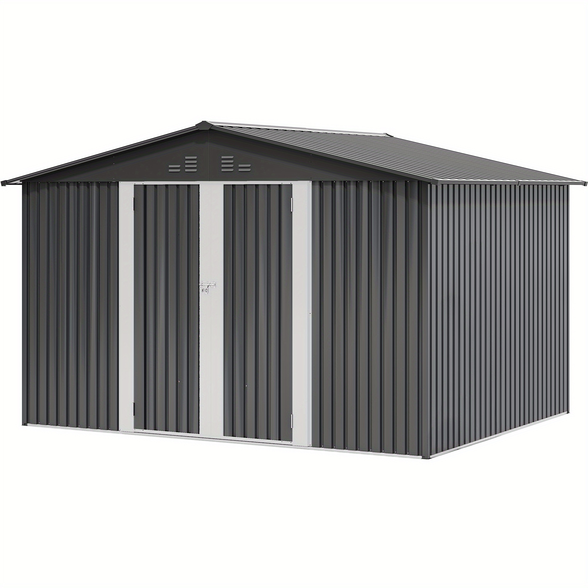 

Balconera 10x8ft Outdoor Storage Shed, Spacious Metal Tool Shed With Lockable Doors & Ventilation For Patio, Lawn, And Backyard, Ideal For Storing Garden Equipment, Lawnmowers, And Bicycles, Brown