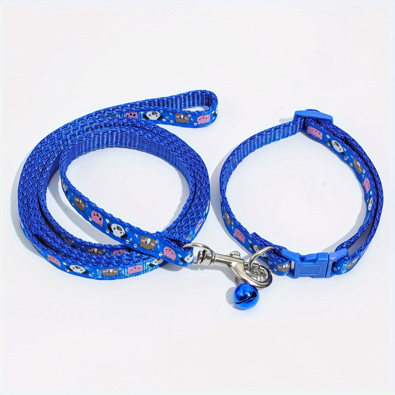TEMU Collare per Cani con Stampa Cartoon Colorata e - Nylon Resistente, Lavaggio a , Guinzaglio Abbinato - per Tutte le Taglie di Cani