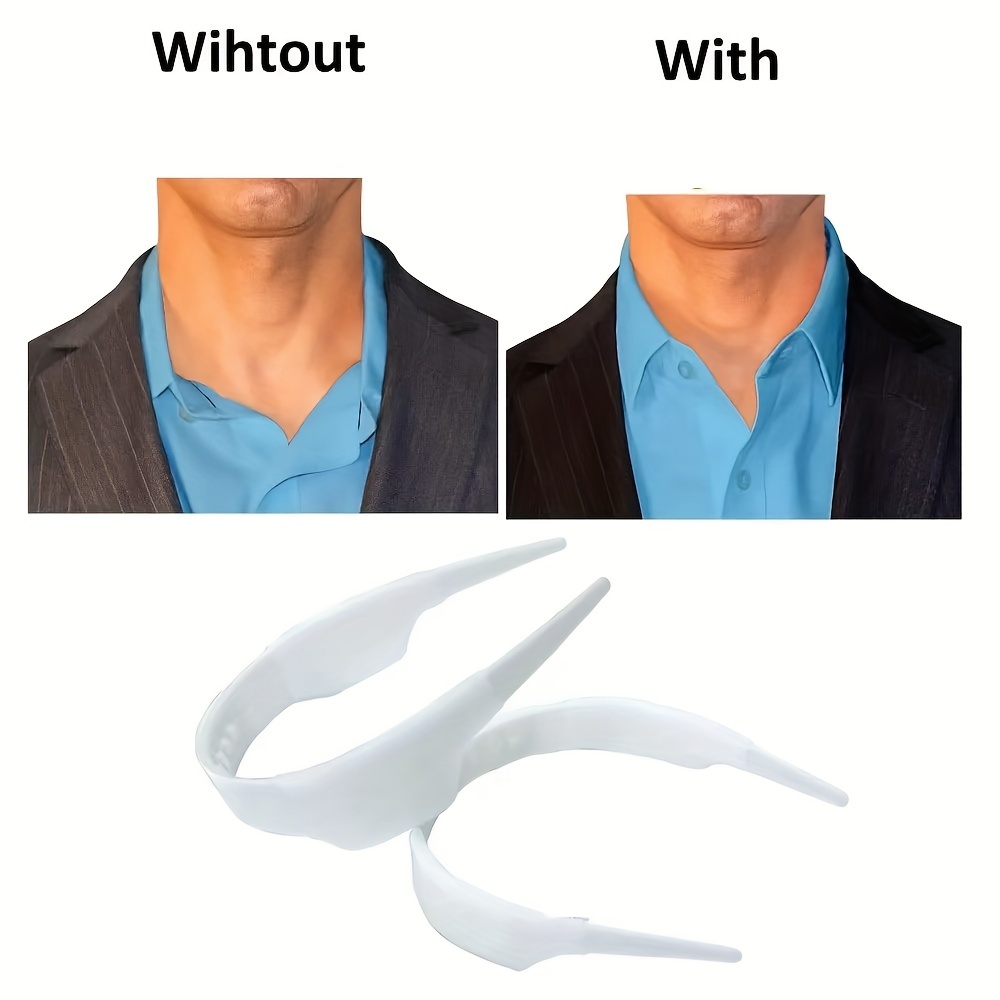 

Adjustable Collar Support Brace - Invisible Neckline Enhancer For Shirts & Suits, Plastic, Hand-washable, Fits Perfectly Under Clothing