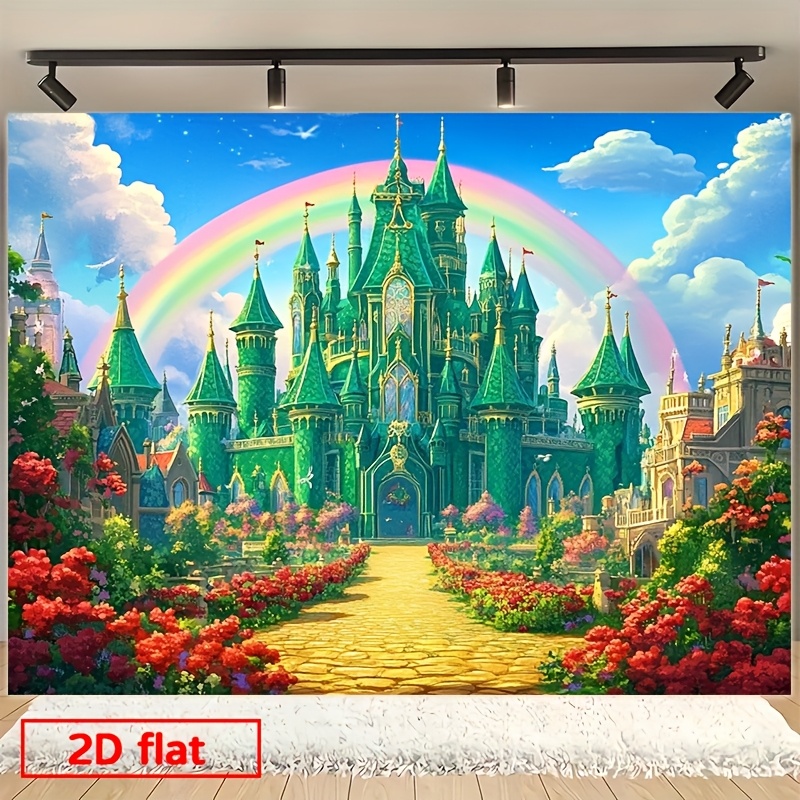 품목 사진 2d 평면, 1개   성 배경 및 배너, 생일, 사진 벽 장식에 적합, 파티용 생생한 성과 함께 내구성 있는, 테마 사진 배경, 장식, 2d 평면