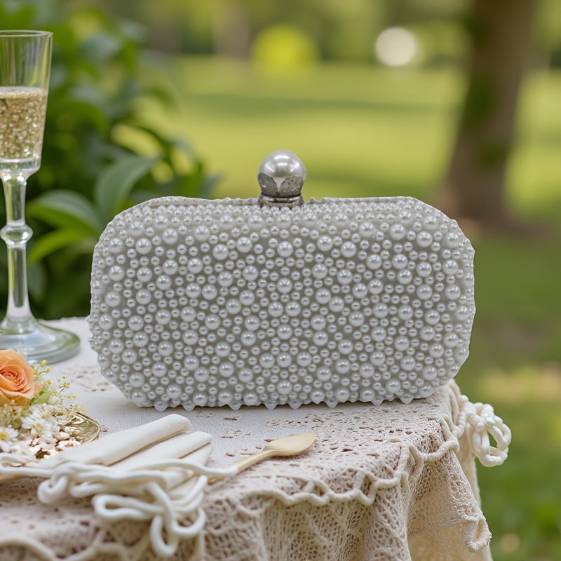 TEMU Banquet Shell Dress Handbag Rhinestone Cheongsam Handmade Celebrity Wedding Bag Evening Clutch