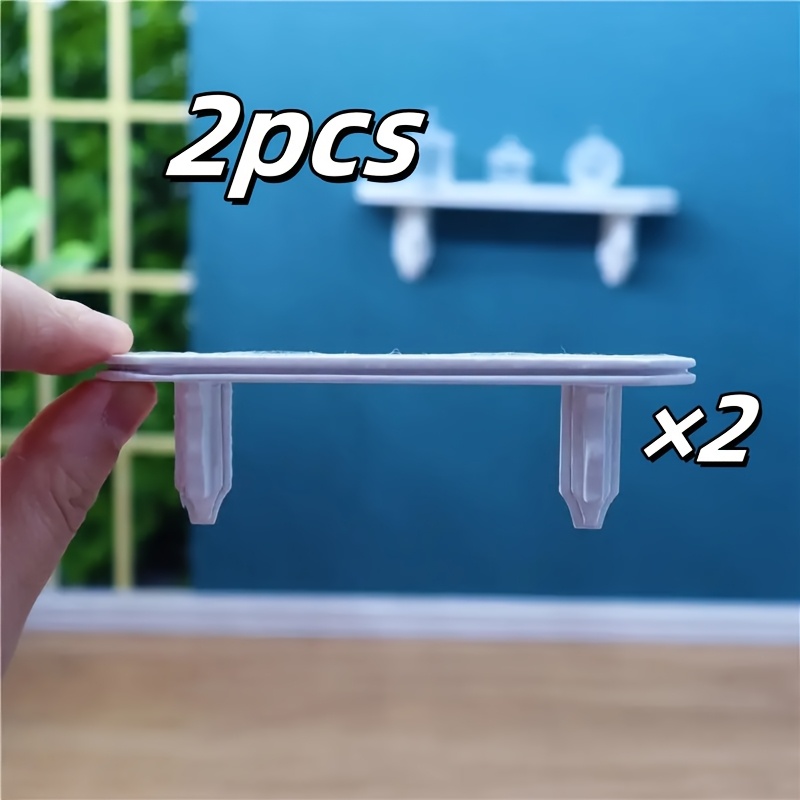 Image of 2pcs Set, 1:12 Scale Mini Dollhouse Wall-mounted Display Rack, Mini Furniture Set, Perfect For Collectors And Enthusiasts