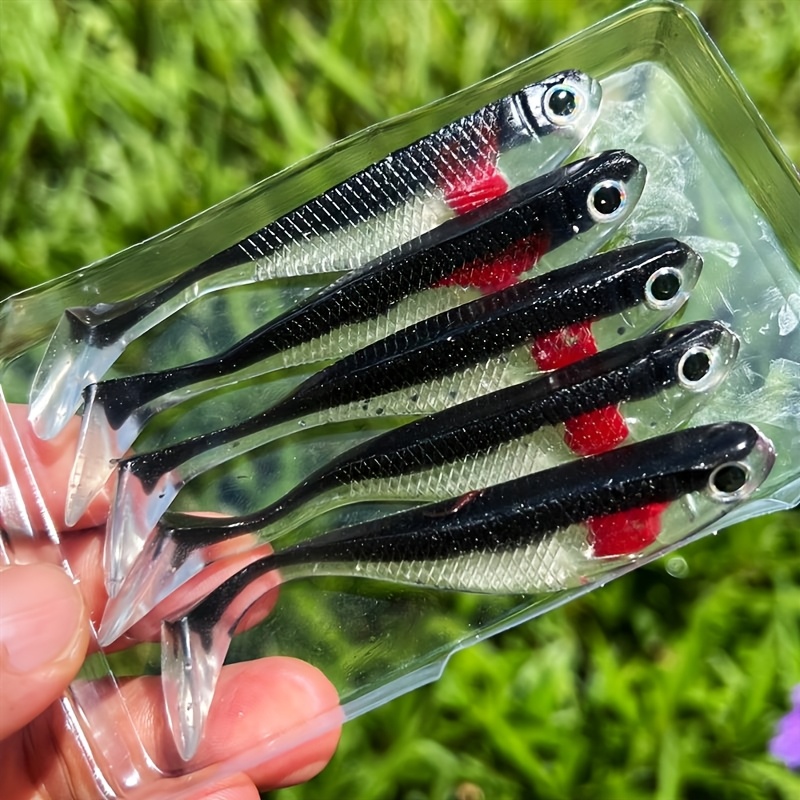 

5pcs Realistic Silicone Fishing Lures - Handmade Soft Baits With Lifelike Action For Freshwater & Saltwater - Ideal Gift