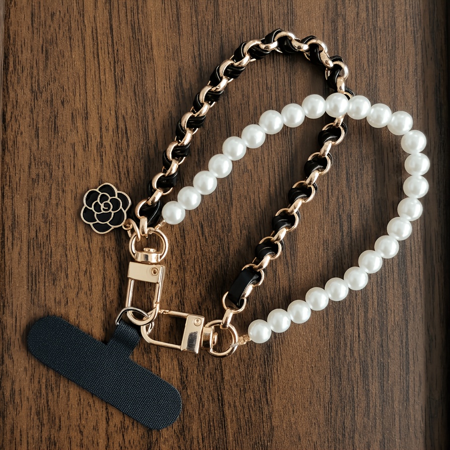 Women's Luxury Phone Lanyard, Pendant Elegant Beaded Wrist Strap & Universal Connector For All Mobile Phones