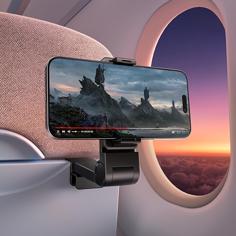 TEMU Universal Travel Airplane Phone Stand For Men And Women - Airplane In Flight Phone Mount With 360 Degree Rotation, Holder For Flying, Airplane Travel Essentials