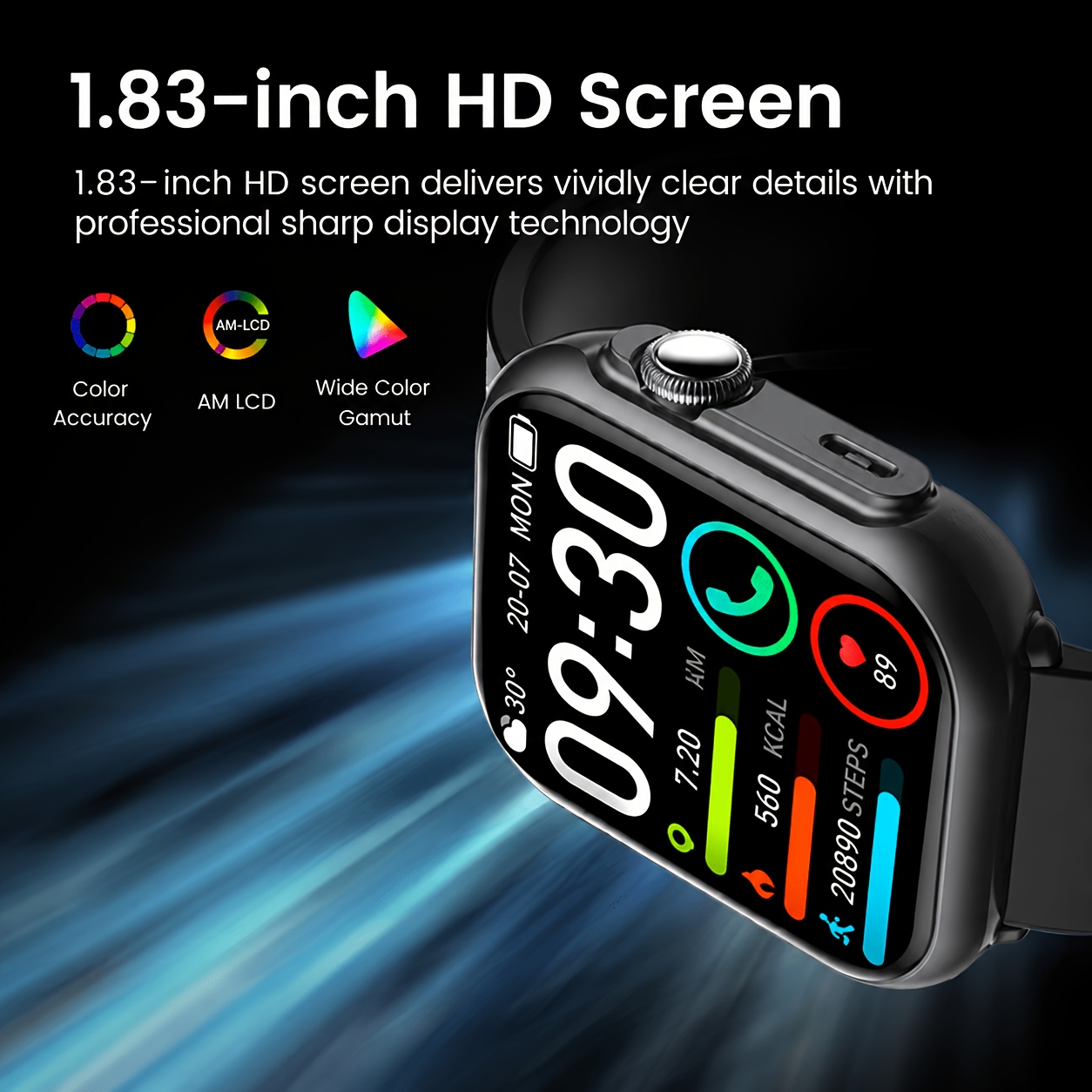 presente para namorados - smartwatch para mulheres e homens: compatível com iphone e , com chamadas bt, monitorização do , resistência à ip68, monitorização de fitness com mais de 120 de desporto, bateria de duração de 1000mah, presente para do pai Detalhes do produto 5