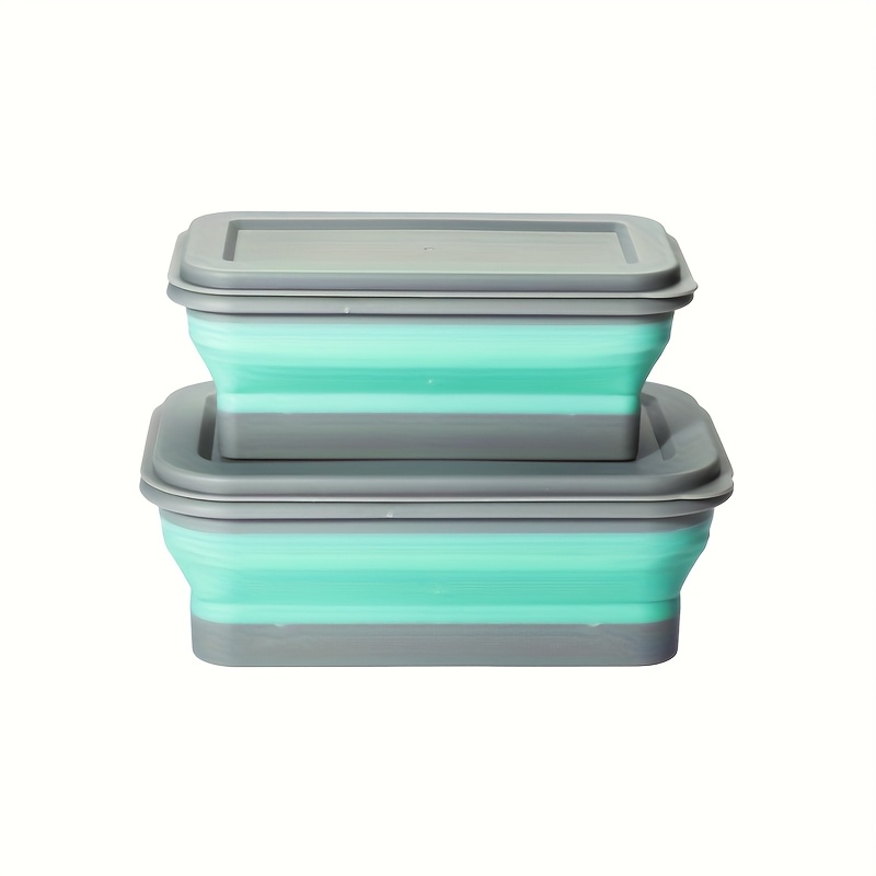 2pcs/set Camping Bowl With Lid, Lunch Box, Foldable Portable Bowl, Multipurpose Lunch Box, Travel To Work With Rice Storage Lunch Box, Crisper, Portable Tableware