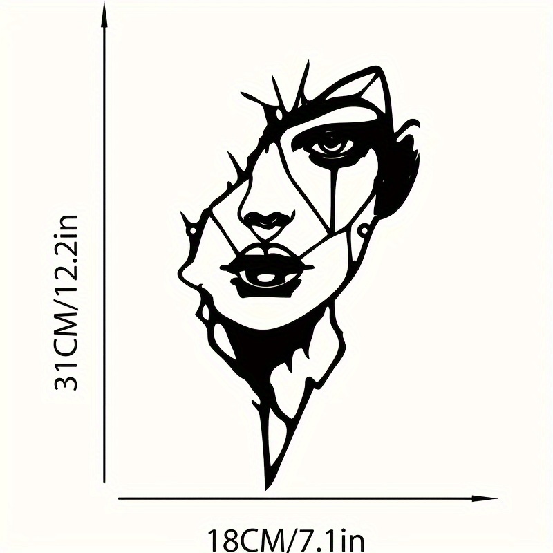 Image of 1pc Elegant Metal Wall Decor - Abstract Sculpture For Bedroom, Living Room, And Bathroom - Thickened Line Art Design For Modern Home Aesthetics