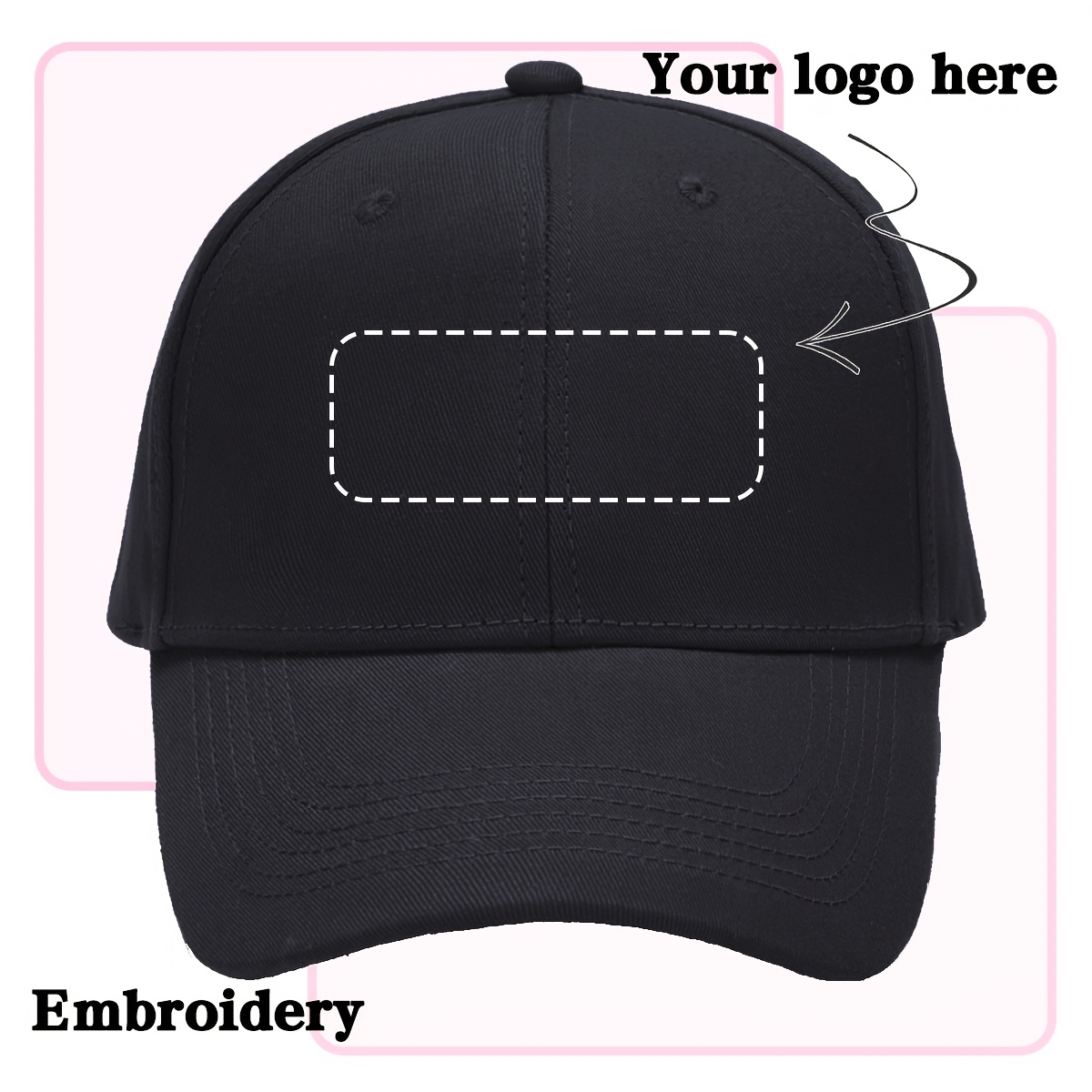 E-shop 1 personalisierte bestickte Baseballkappe, Unisex, lässig vielseitig, gefertigt als personalisierte Snapback-Kappe mit Stickerei