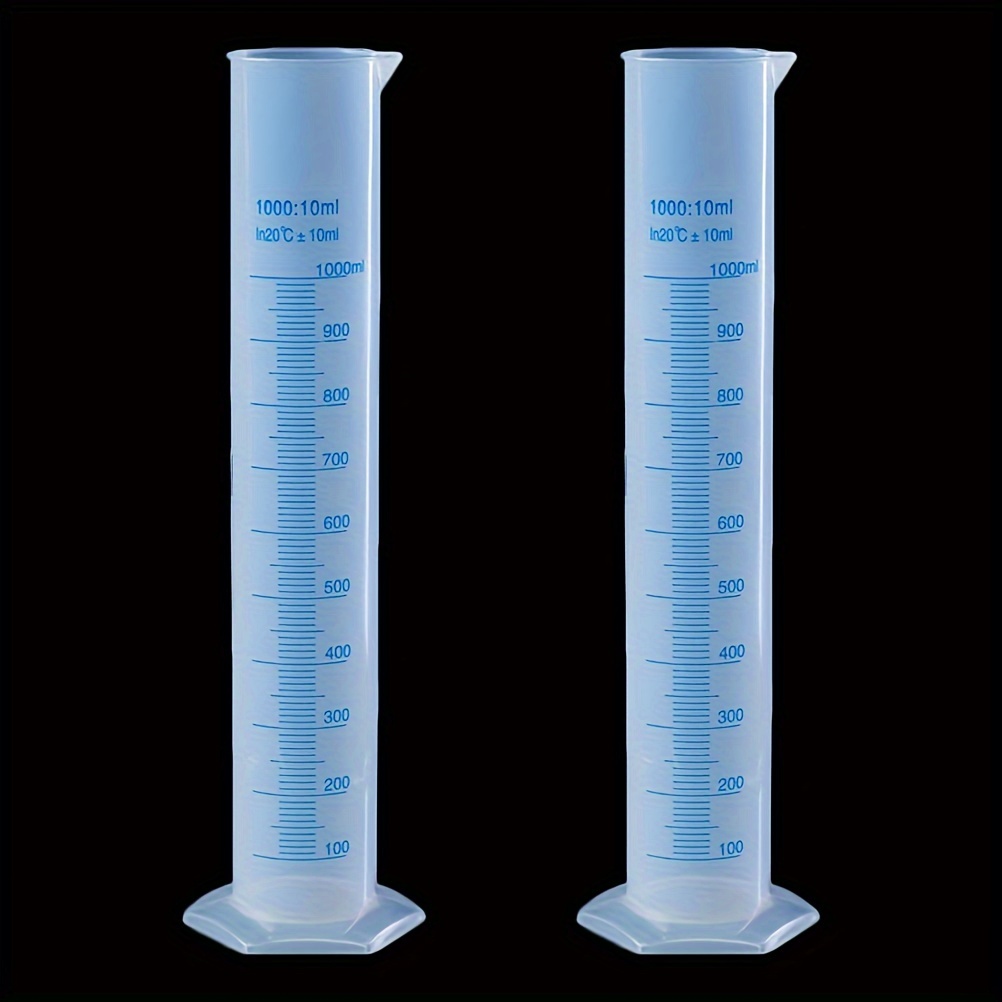 

1000ml Dual-sided Graduated Plastic Measuring Cylinder - , Easy-to-read For Home & School Science