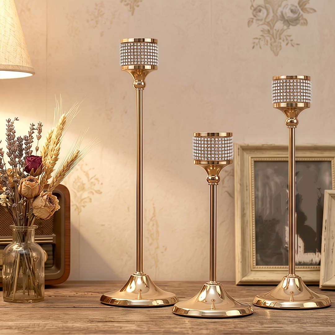 TEMU 3pcs Wind Chimes, Wedding Ambiance Decorations, Set Candle Holders As Gifts, Wedding Table Settings, Engagement Parties, Birthday Celebrations,