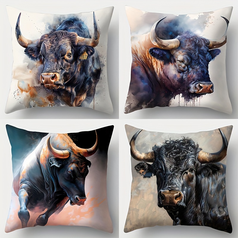 TEMU Lot de 4 housses de coussin et Majestueux, taies d'oreiller, accessoires de chambre, housses de coussin de canapé, taies d'oreiller de salon