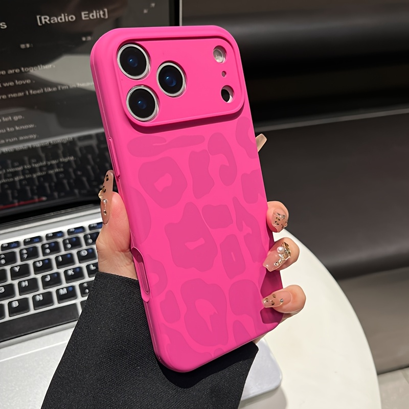 TEMU Phone Case - Leopard Print Liquid All-inclusive Protective Case, Suitable For Iphone 17pro 15 14 13 Pro , Protection, Anti-yellowing, Retro