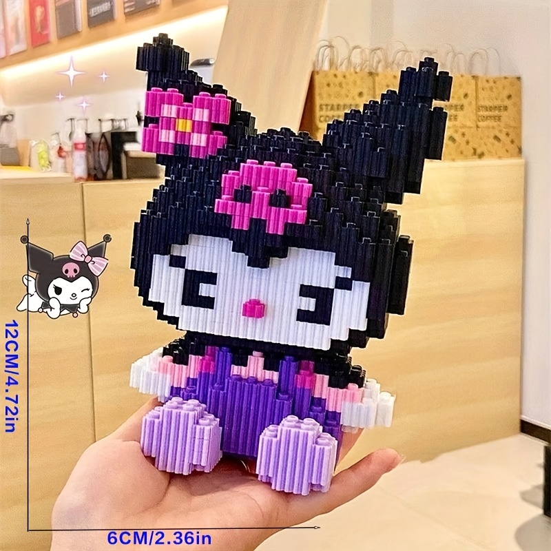 Image of Authorized, Anime Sitting Kuromi And Melody Blocks - Perfect For Play, Display, And Gifts - Birthday/festival, Playroom Decoration | Colorful Blocks | Durable Toys