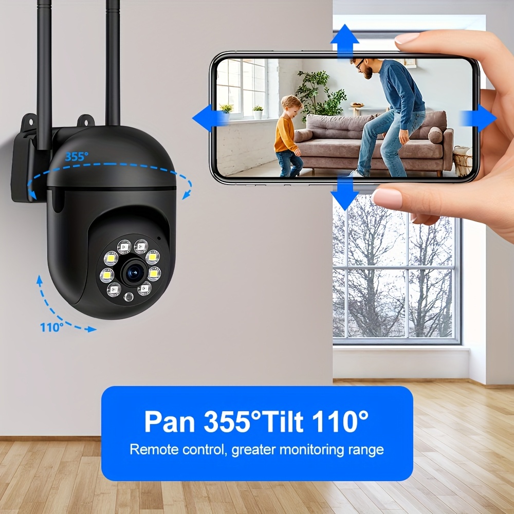 4-Pack WJG Wireless HD Security Cameras, 1080p Smart Surveillance with Audio, Motion Tracking, Two-Way Audio, Wi-Fi, Indoor/Outdoor, 360° PTZ, Color Night Vision, Supports Cloud & SD Card Storage, Compatible with Smartphones details 9