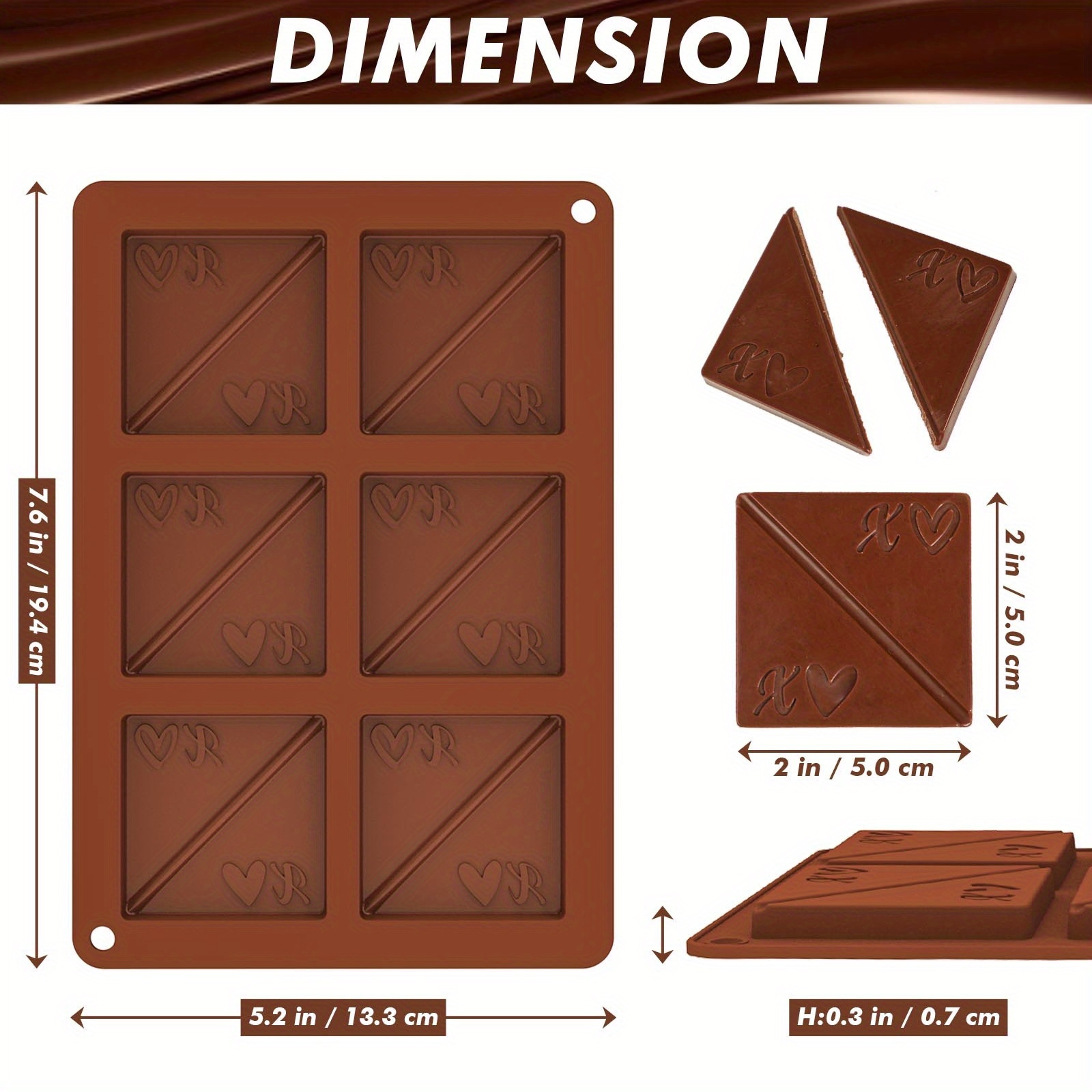 Image of 1pc Of Chocolate Mold For Couples To Warm Up Their Relationship, Making 6 Chocolate Plates , Suitable For Valentine's Day, Thanksgiving Chocolate, Mold Reused And Easily Demolded