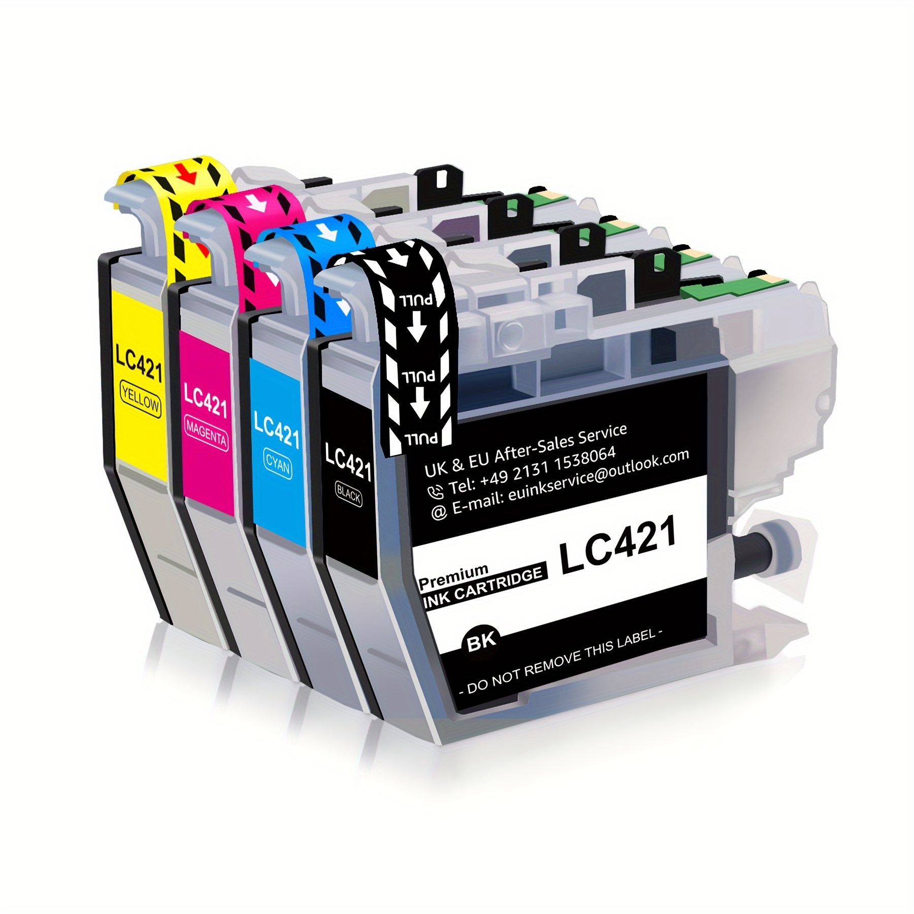 E-shop Getrennt erhältlich 4er-Pack LC421XL Multipack Kompatibel für Brother LC421 LC-421XL für Brother MFC-J1010DW DCP-J1050DW DCP-J1140DW (Schwarz,