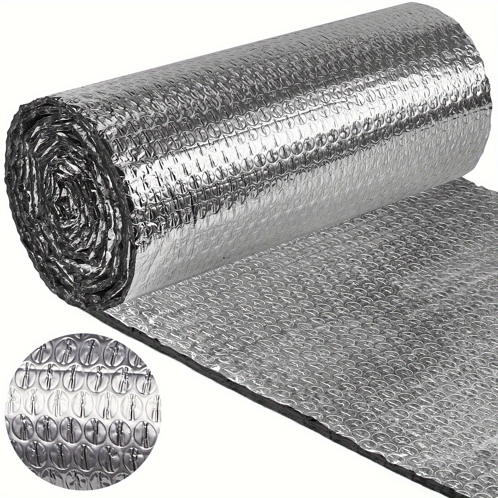 

Reflective Insulation Foil Double Reflective Insulation Foam Aluminum Foil Bubble Insulation Roll For Winter Keep Heat 24 Inch X 25 Feet