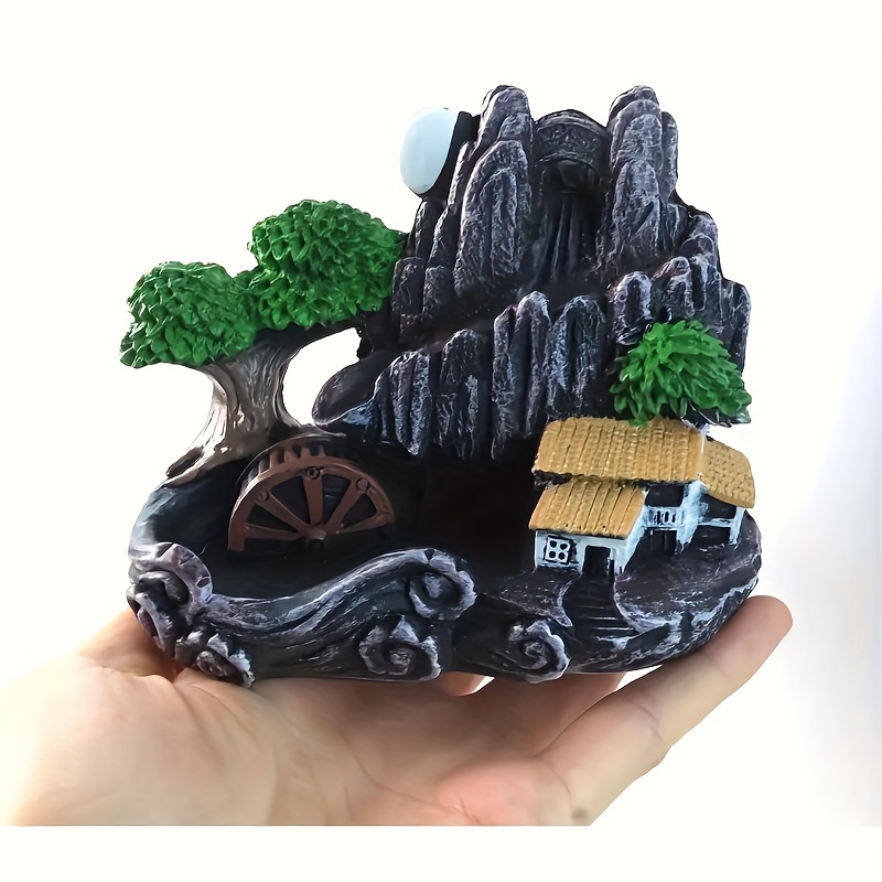 handcrafted resin ceramic waterfall incense burner reflow design for home decor yoga aromatherapy relaxation gift incense burner waterfall details 3