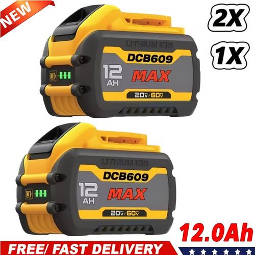 2pack 12 0ah replace for dewalt dcb606 dcb609 20v 60 12 0ah battery for dewalt 20v 60v power tools