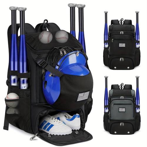 baseball backpack a lightweight bag for softball with a compartment for shoes suitable for for youth and adults designed for carrying bats and featuring a fence hook and helmet holder ideal for t ball