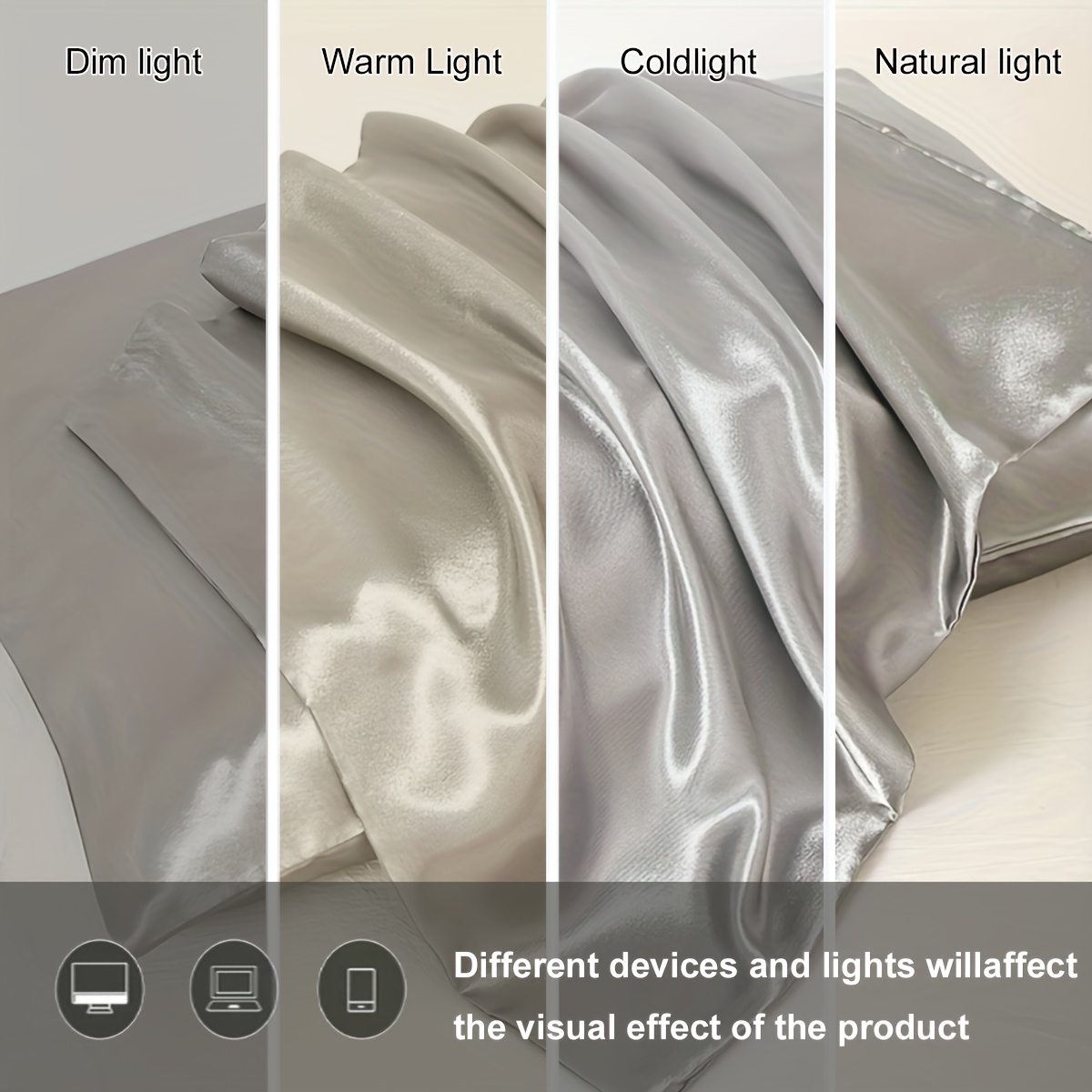 2pcs Easy Solid Color Satin Pillowcases, Soft And Comfortable, Suitable for All Seasons, Bedding Decoration, Holiday Gift