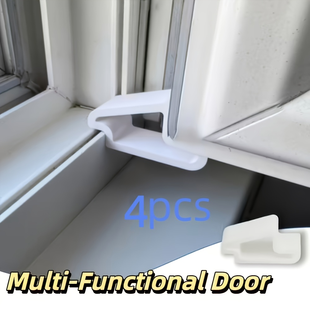 Image of 4pcs Door And Window Stoppers, Household Window Anti-collision Clips, Balcony Door And Window Fixing Buckles, Ventilation Limit Protectors