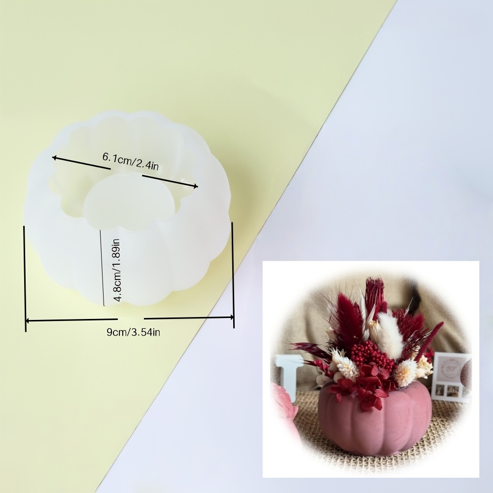 TEMU 1pc Pumpkin-shaped Base Mold (clay/resin/silicone) For Autumn Floral Vase Decor Suitable For Mini Floral Arrangements, Pumpkin Floral Displays,