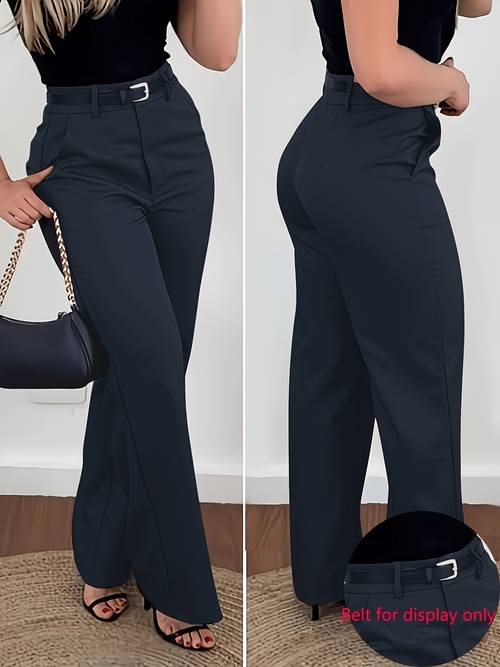womens fashion solid color elegant trousers style machine washable suitable for office and casual wear