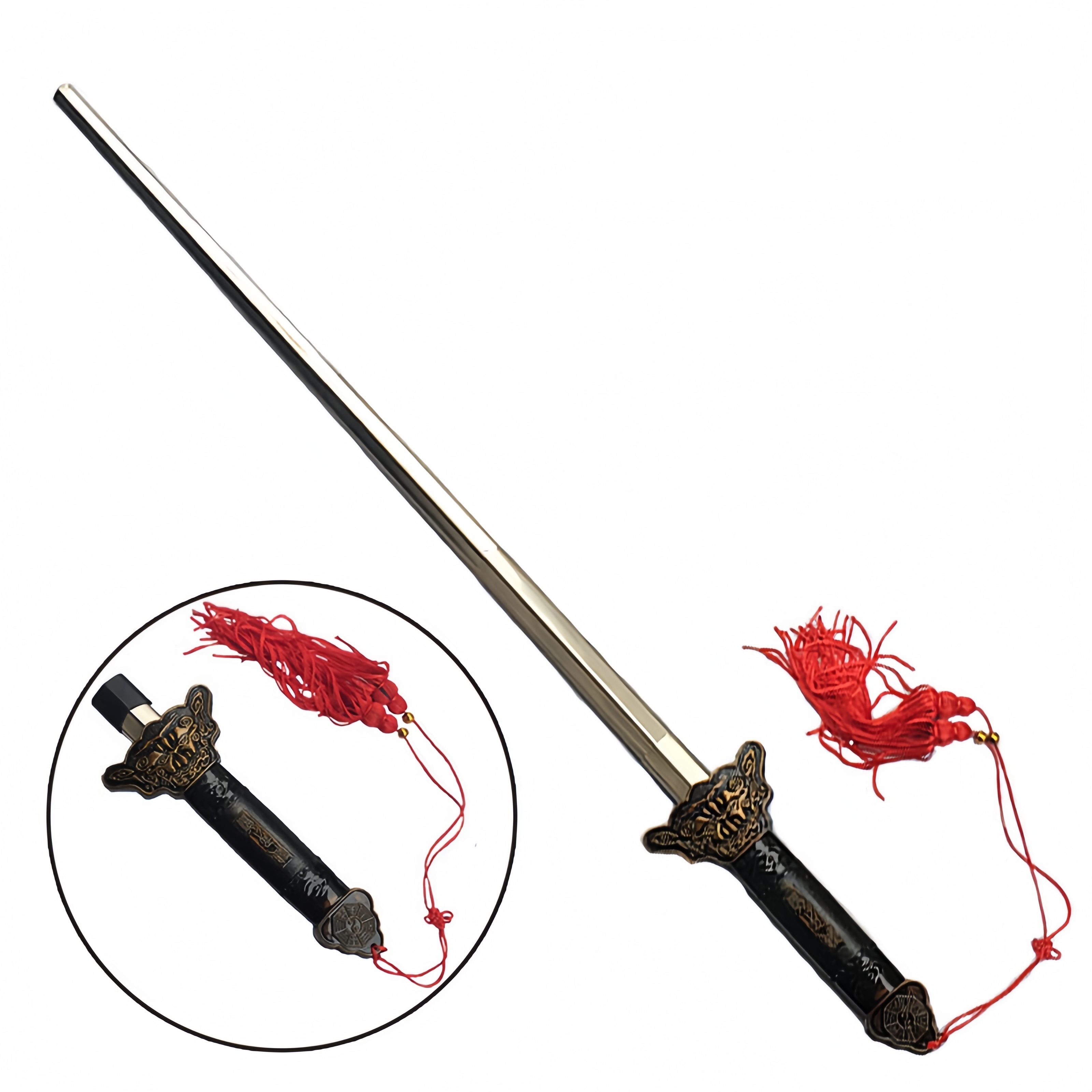 1pc stainless steel folding sword with tassel   retractable chinese tai chi sword for martial arts   morning exercise versatile performance   for   no electricity required details 0