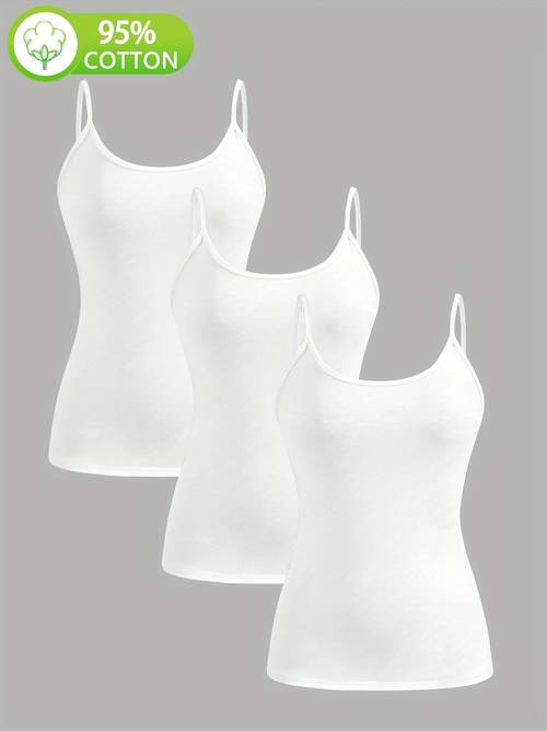 3er-set reine weiße 95% camisoles