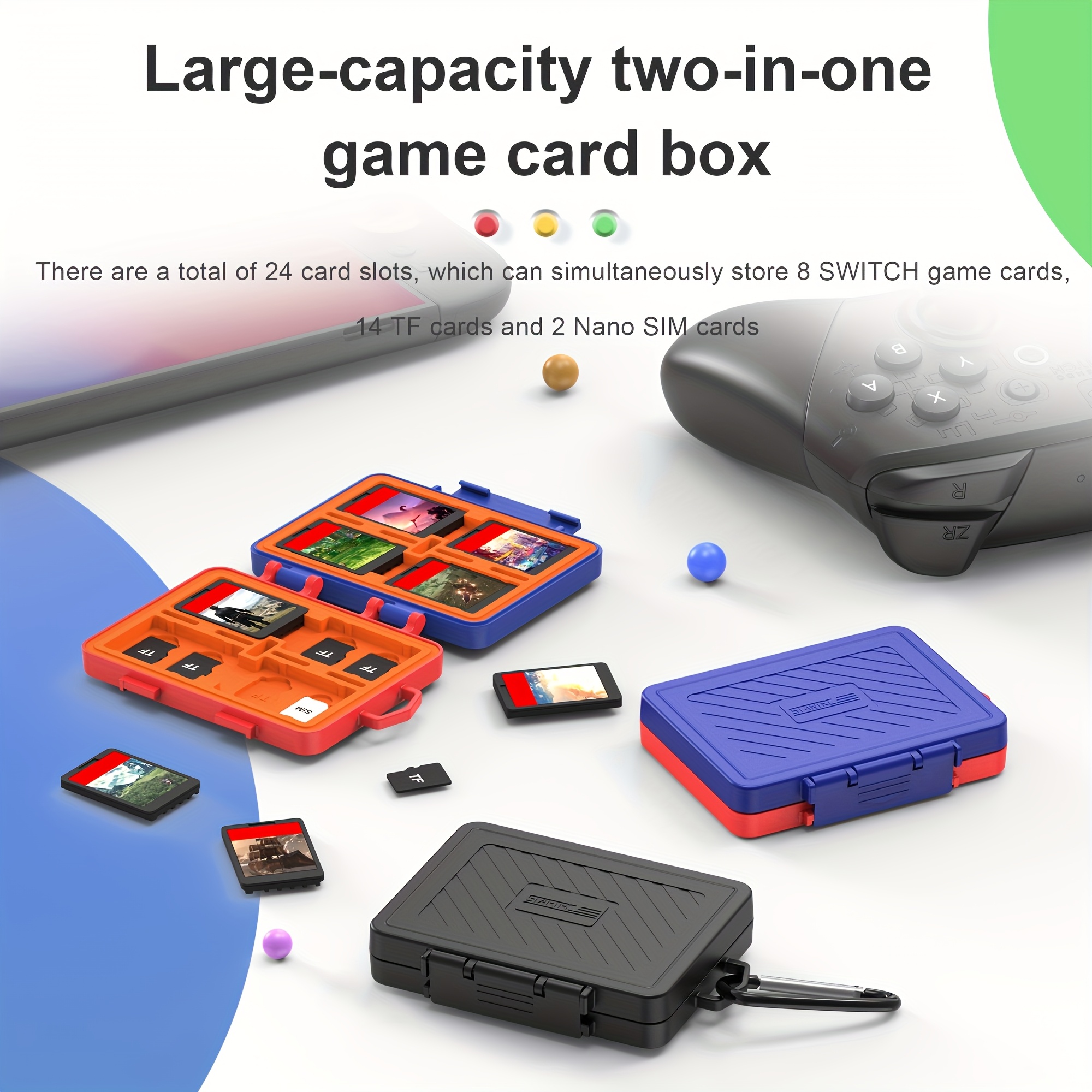  for switch 2 game card case with 24-slot storage, high quality & dustproof design, anti-oxidation protection, ergonomic grip & portable carrying case for switch oled/ns - durable abs material, compatible with for switch 2 console & oled model, travel-friendly accessory organizer, gaming storage, , sturdy construction, storage solution, travel Product details 1