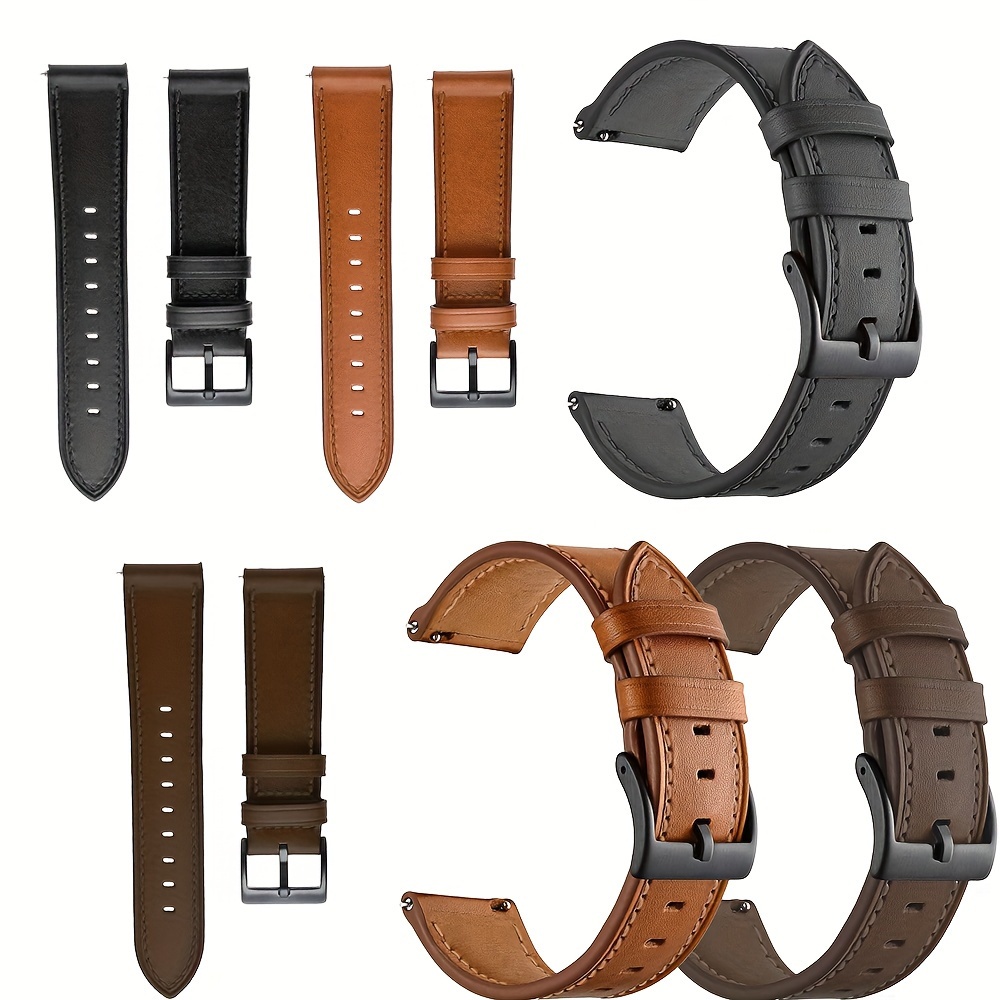 

22mm Water-resistant Synthetic Leather Smartwatch Band With Push Button Clasp, Compatible With Gt/ Pro/gt2 Pro, Amazfit Gtr/gts Series, Garmin Venu/ - Unisex Wristband Accessory