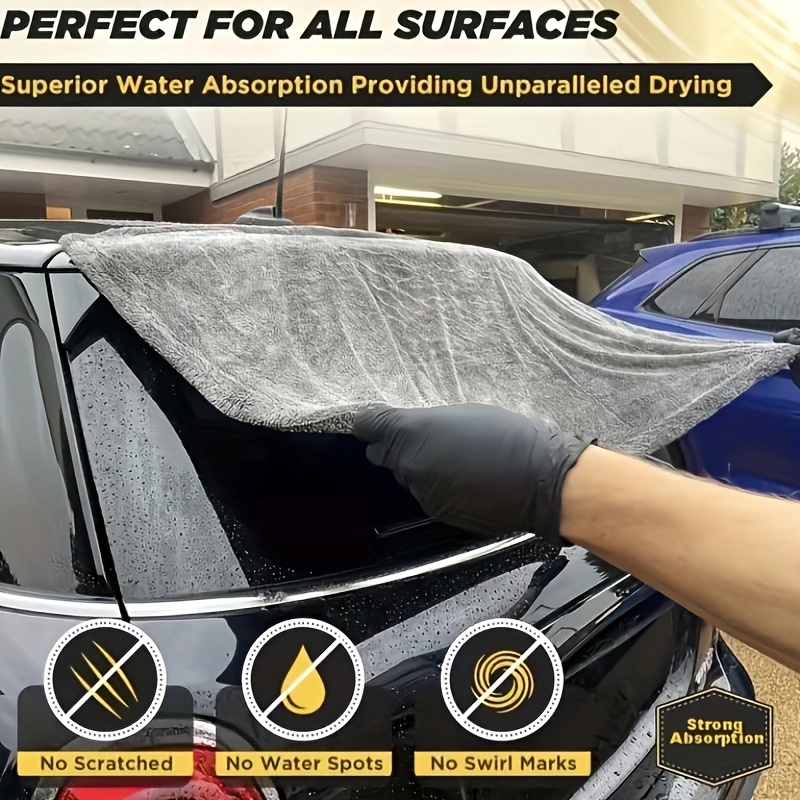1pc xxl microfiber car drying towel   high absorbency 1400 gsm twisted   double sided   detailing super   dry 1100 gsm ideal for small vehicles tow towel