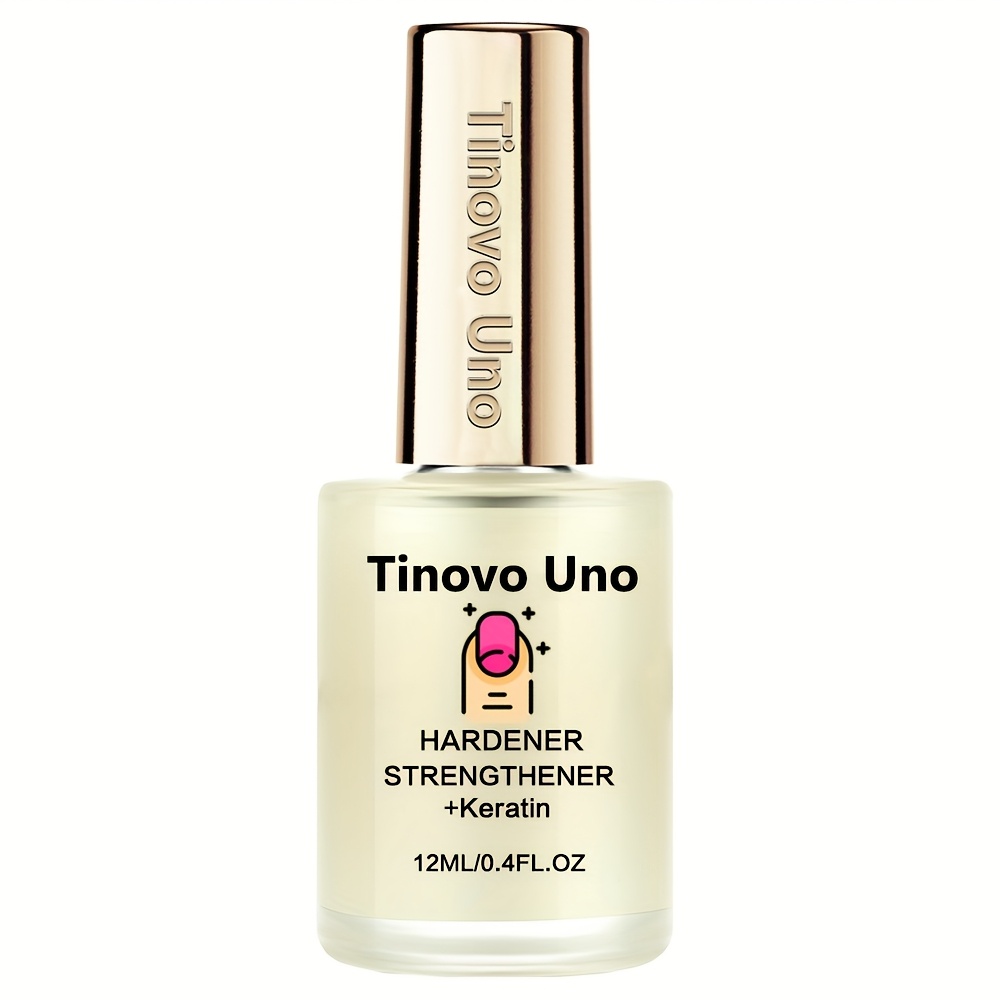 Image of Tinovo Gel Nail Strengthener & Hardener With Keratin - Clear Nail Polish, Instant, Quick-dry Formula, Nail Crack Protection, 12ml/0.4fl.oz For, , Splitting Or Breaking Nails