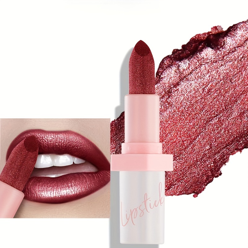 

Shimmering Pink Purple Lipstick, Long-lasting Moisturizing Glitter Finish, Luxurious Velvet Texture, Vibrant Lip Gloss Makeup