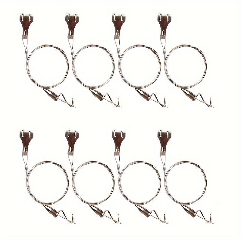 Image of 8pcs Picture Rail Hanging Kit With Stainless Steel Cable Loop Cord, Adjustable Metal Hooks - Ideal For Wall Pictures, Exhibitions, Art Galleries