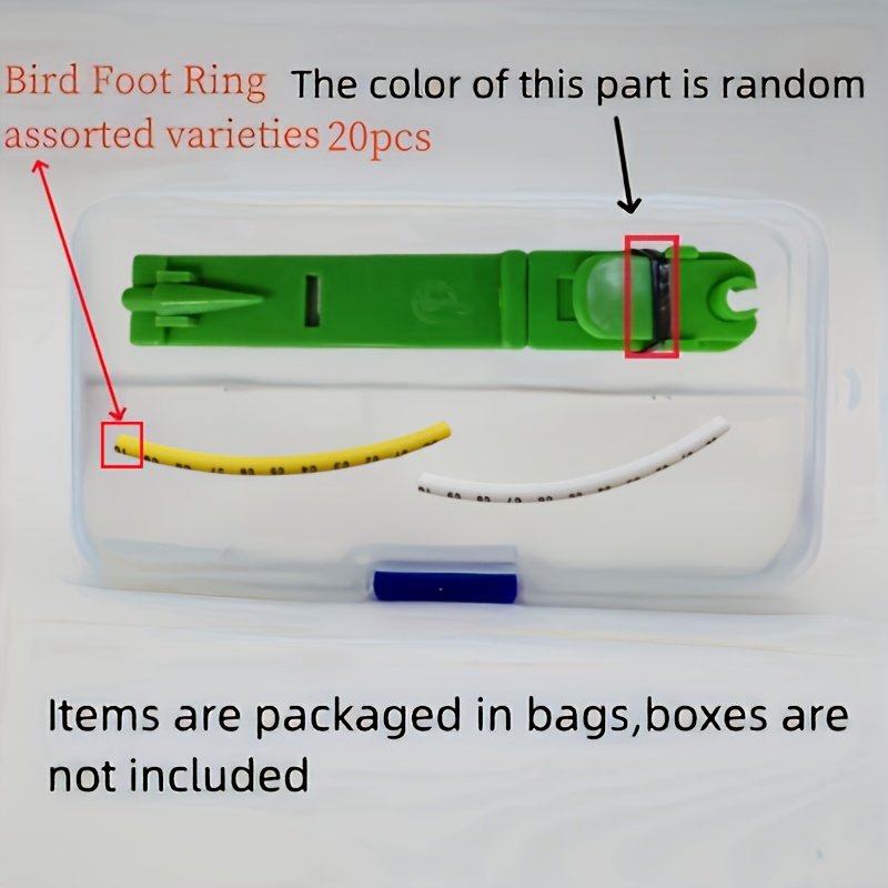 Image of 20/40/60pcs Numbered Bird Ring Leg Bands For Zebra Finch Canary Bird Foot Ring With 1 Installer(diameter 2.3mm/3mm)-assorted Varieties, Random Color 20/40/60pcs Bird Foot Ring
