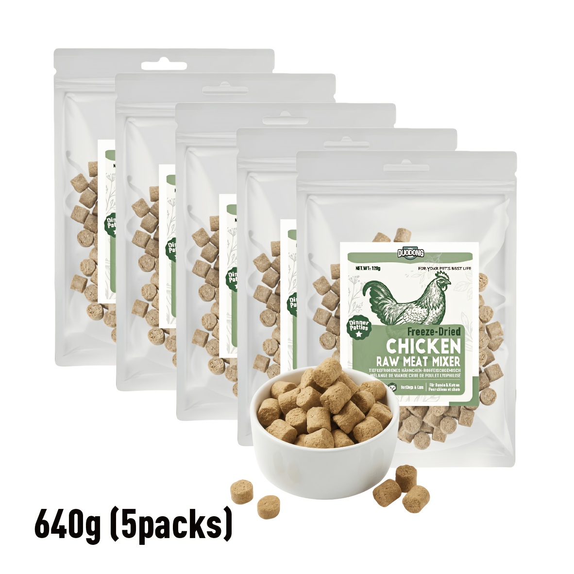 Freeze-dried Dinner Patties, Dog Food Topper And Mixer, High Protein, Grain-free, Perfect For Picky