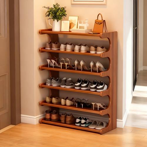 item picture 6 layer bamboo foldable shoe rack no assembly multi layer storage rack for entryway closet bedroom hallway bedroom storage shoe organizer sturdy shoe shelf shoe rack for door hanging boots storage space saving storage organizer