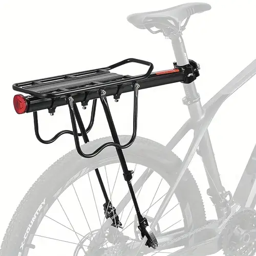 semi quick release bicycle rear rack mountain bike rear seat rack with reflective quickly adjusted and sturdy and durable aluminum alloy rear seat rack is and can carry people cargo luggage equipment accessories