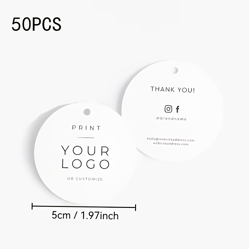 TEMU Custom Round Labels, Minimalist Round Tag Hangers With Your Custom Logo, Custom Luxury Garment Tags (lanyard Not Included) - Simple And Elegant