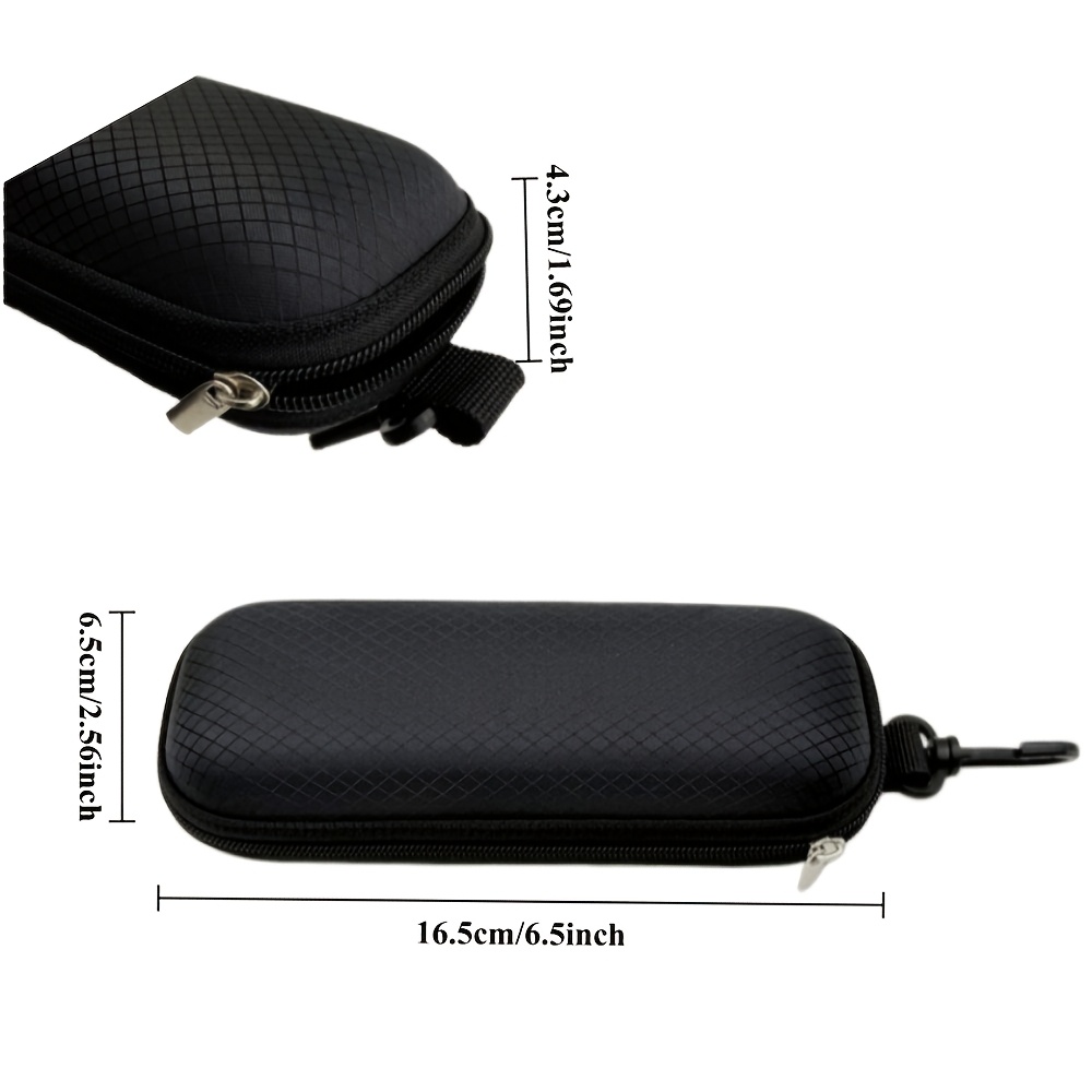 3-Pack Portable EVA Eyeglass Case with Carabiner Hook