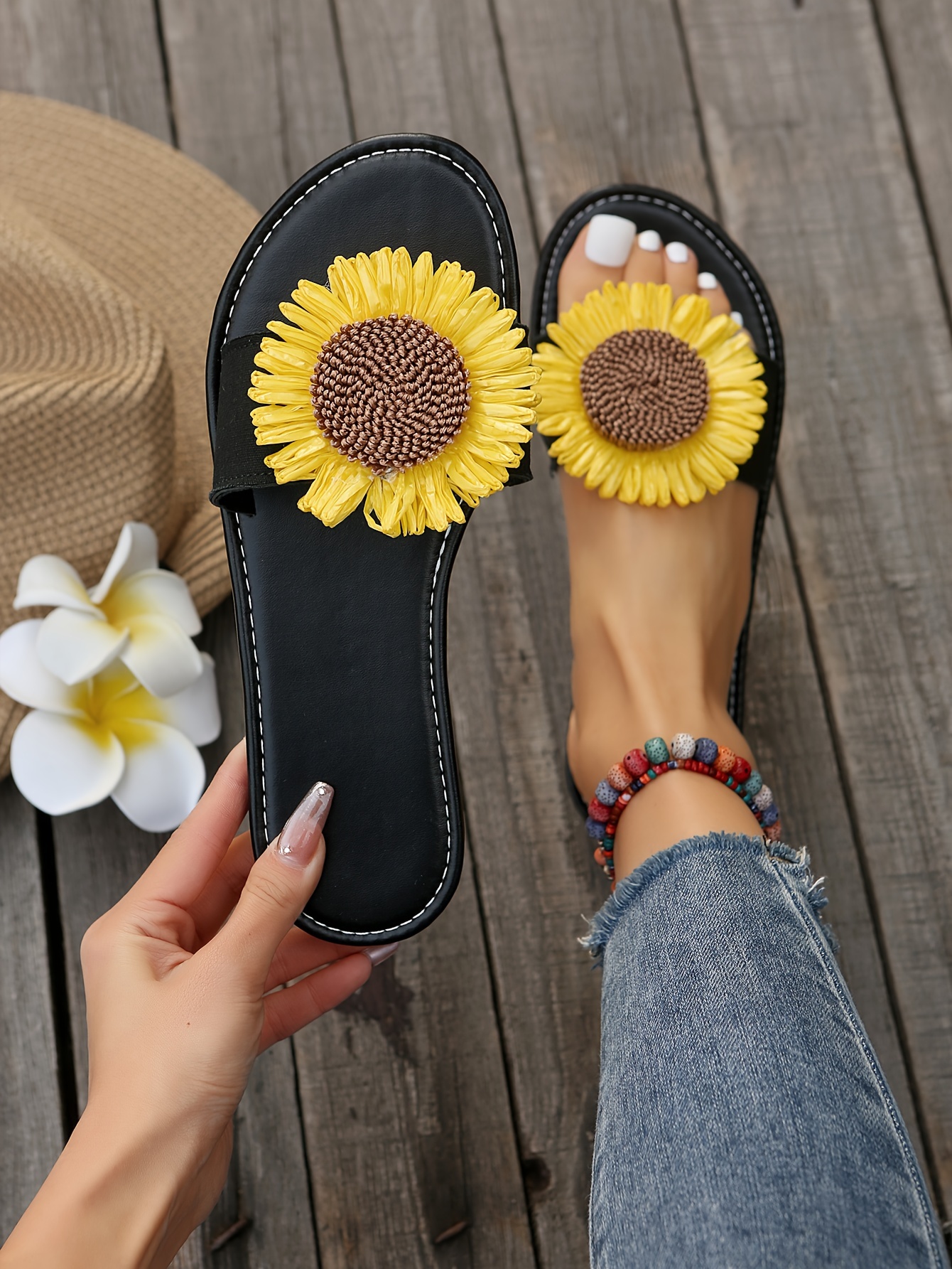 Sandalias fashion de girasoles