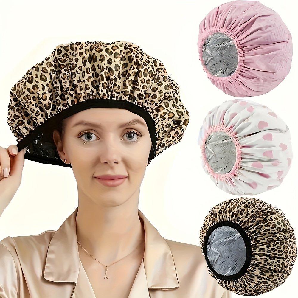 Reusable Tin Foil Hair Caps for Deep Showers Spa Days Thickened Foil  Leakage Styling Leopard Print, Pink Polka, White Heart Pattern