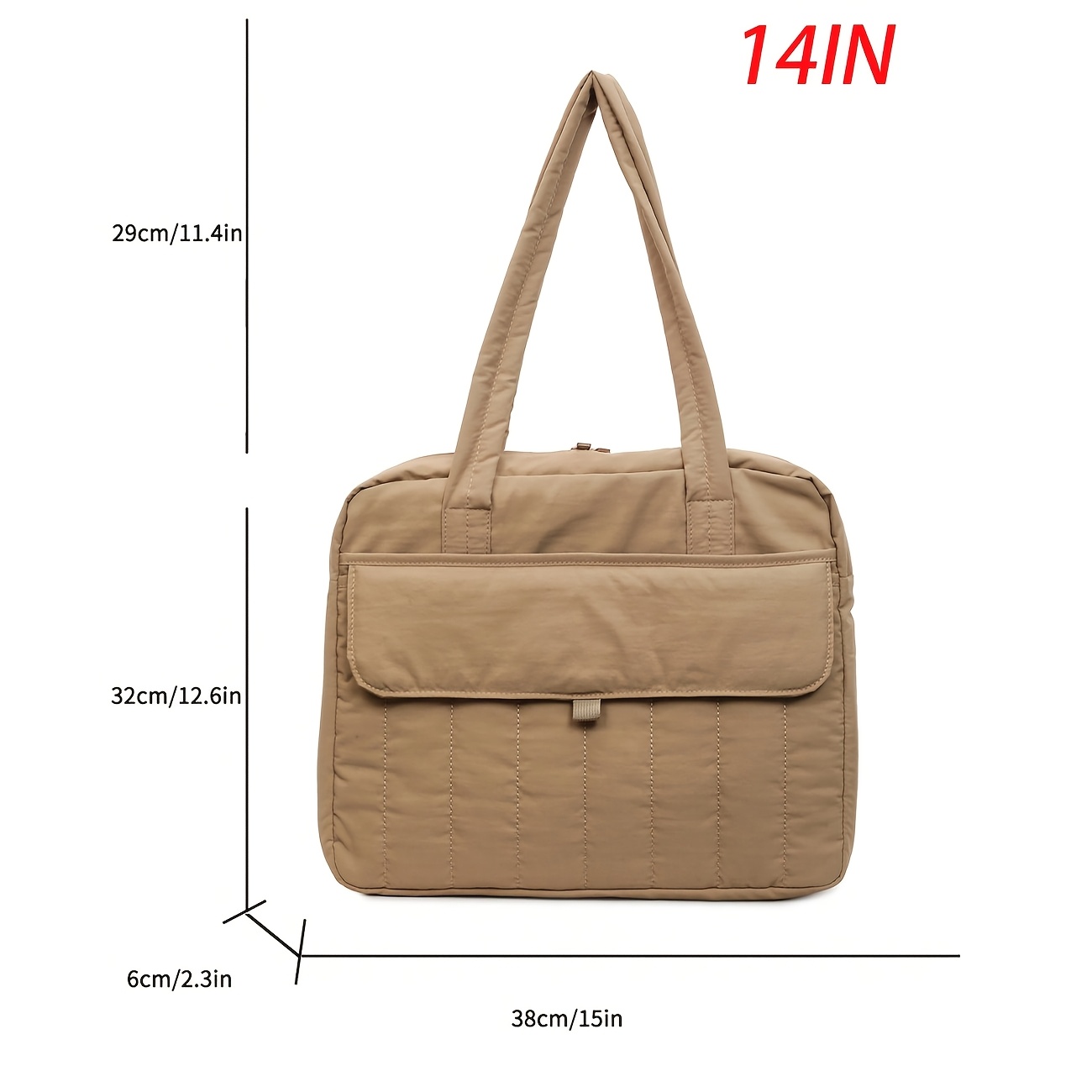 Laptop Tragetasche Für Damen Gesteppte Schultertasche Groß_voghion.com