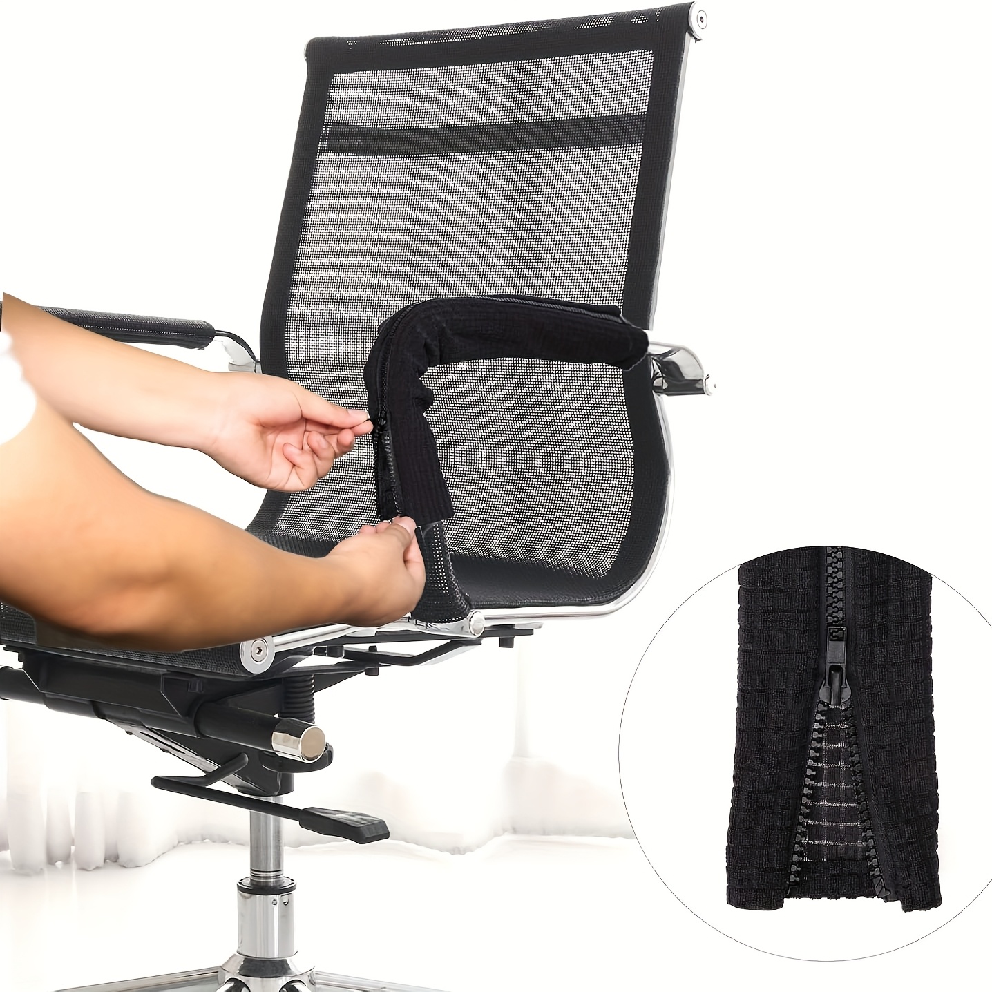 2pcs set office chair armrest covers zipper chair slipcover office removable arm rest covering stretch chair armrest covers office seat hand rest protector arm covers protectors for office